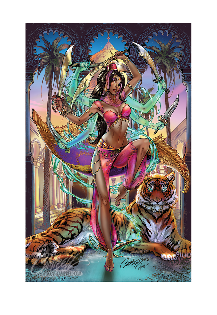 J. Scott Campbell FTF Arabian Nights Sultana 2024 Print 13x19
