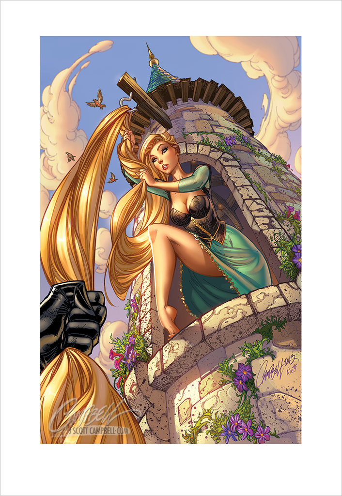 Rapunzel♡出品♡ J. Scott Campbell FTF Rapunzel 2014 Print 13x19