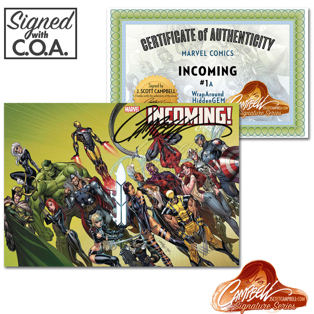 Incoming #1 INCENTIVE 1:100 Wraparound HIDDEN GEM J. Scott Campbell
