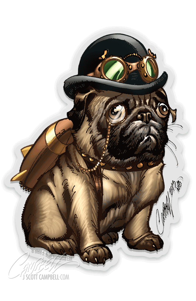 JSC Steampunk Pug (2013) Clear Sticker