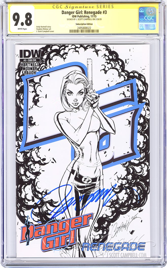 CGC 9.8 SS Danger Girl: Renegade #3 JSC SUB variant