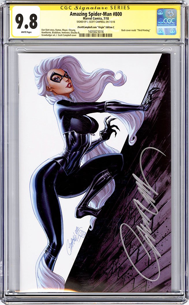 CGC 9.8 SS Amazing-Spider Man #800 'virgin' cover C J. Scott Campbell