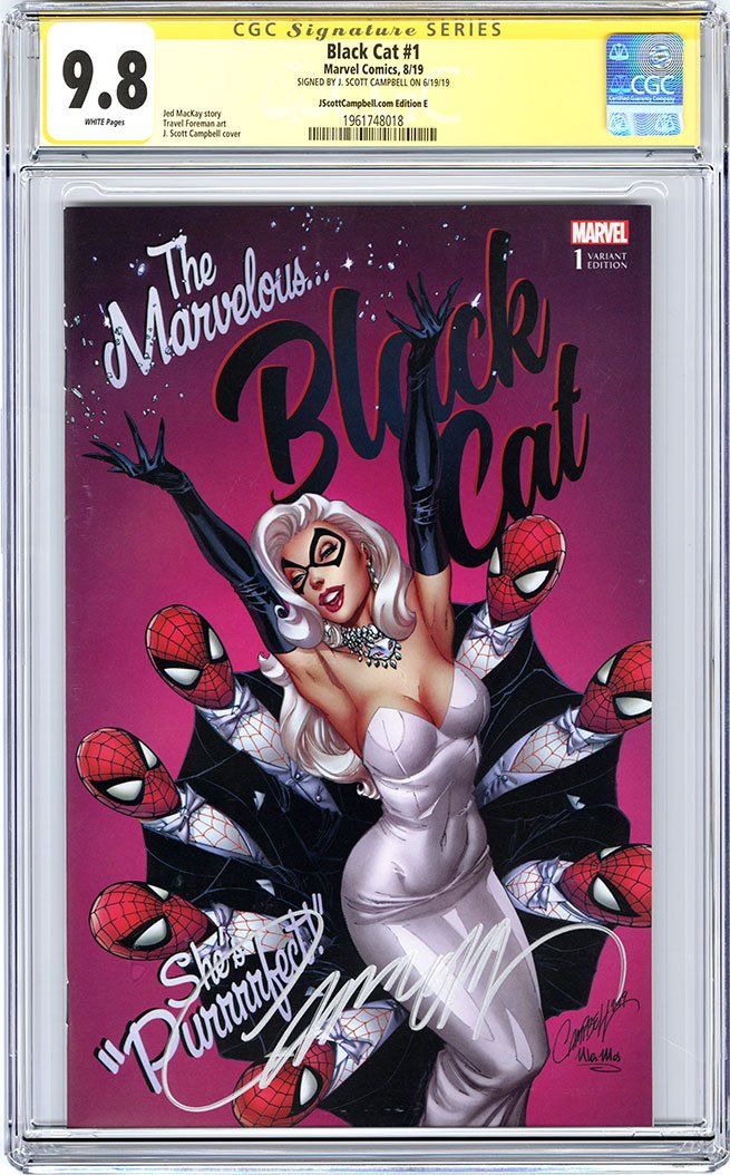 CGC 9.8 SS Black Cat #1 cover E J. Scott Campbell