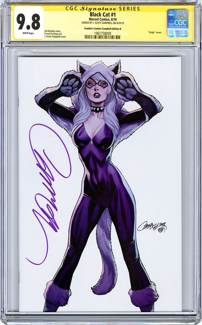 CGC 9.8 SS Black Cat #1 JSC 'Frankie's Comics' cover B