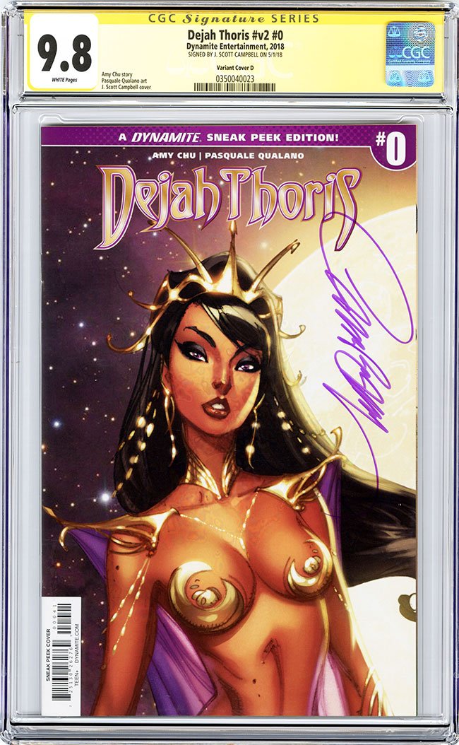 CGC 9.8 SS Dejah Thoris v2 #0 cover D J. Scott Campbell