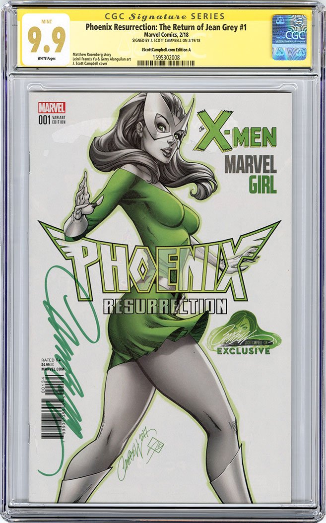 CGC **9.9** SS Phoenix Resurrection: The Return of Jean Grey #1 cover A J. Scott Campbell