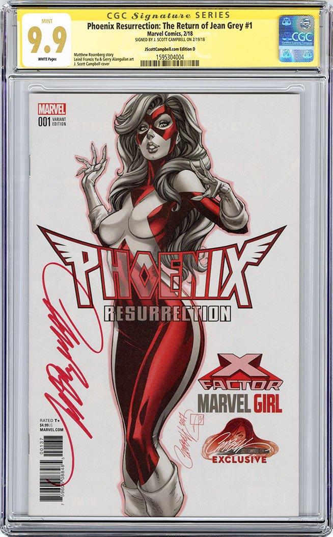 CGC **9.9** SS Phoenix Resurrection: The Return of Jean Grey #1 cover D J. Scott Campbell