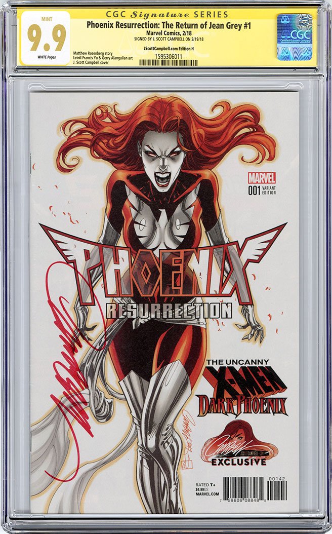 CGC **9.9** SS Phoenix Resurrection: The Return of Jean Grey #1 cover H J. Scott Campbell