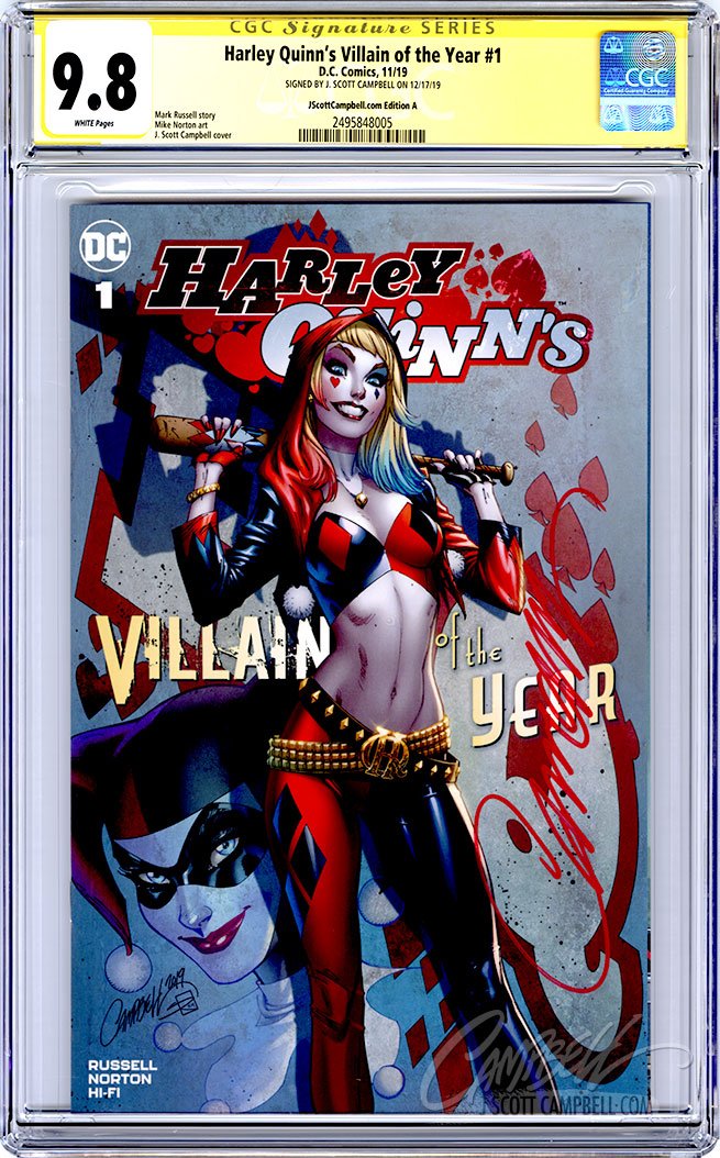 CGC 9.8 SS Harley Quinn's VOTY #1 cover A JSC – J. Scott Campbell ...