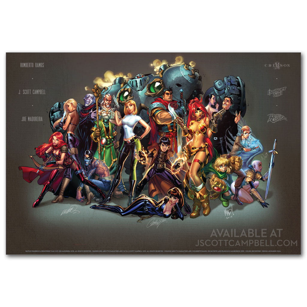 Cliffhanger Reunion Limited Edition Print: J. Scott Campbell, Joe Madureira, Humberto Ramos