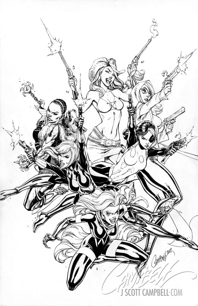 SOLD - Original Art: Domino Hotshots #1 INCENTIVE 1:50
