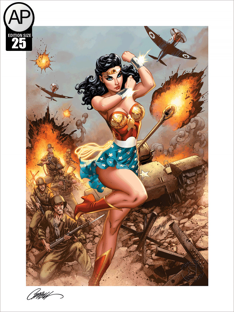 アメコミ pwg Wonder Woman #750: WWII SIDESHOW Fine Art Giclée AP Print (18 x 24)