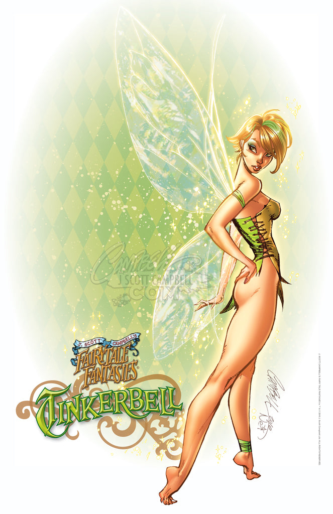 FTF Tinkerbell & Hook 2010 "Statue Design" Print (11x17)