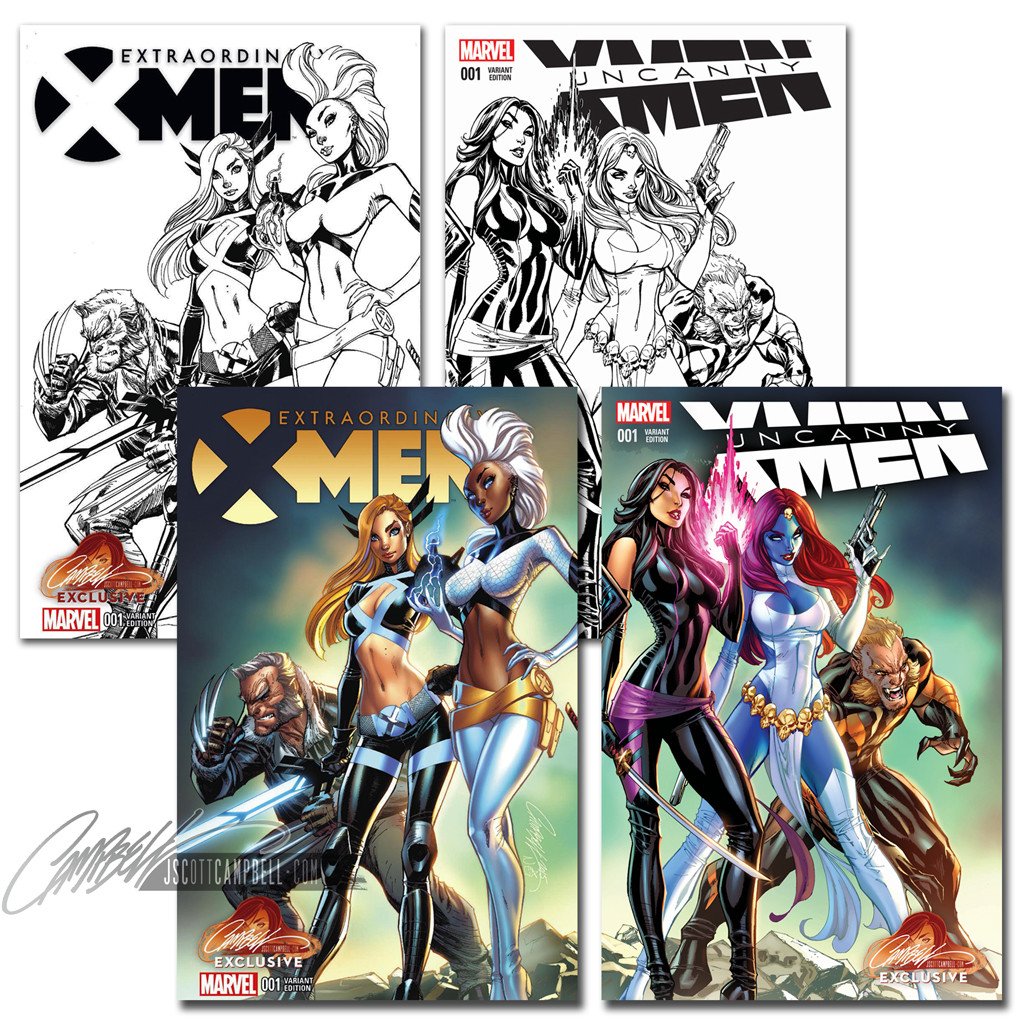 J. Scott Campbell Uncanny X-Men #1 JSC EXCLUSIVE Cover C (2016 