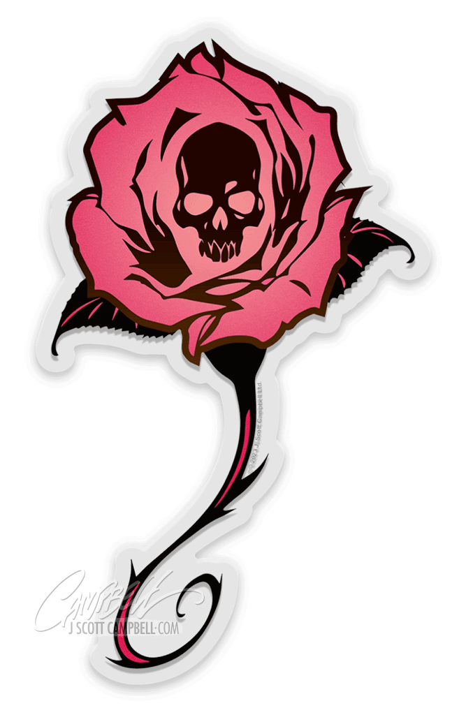 FTF Femme Fatales Rose Skull (2023) Clear Sticker