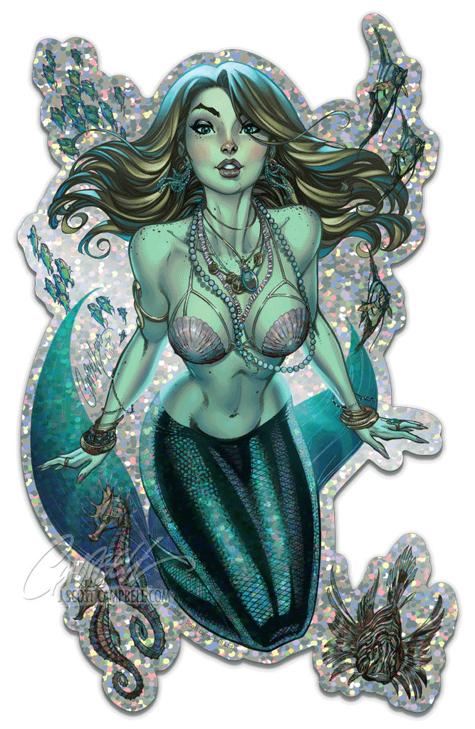 FTF Mermaid (2014) Cover Art Glitter Sticker