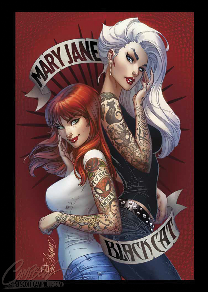 Mary Jane and Black Cat: Beyond #1 JSC EXCLUSIVE Cover C "Tats n' Cats" (2022) Mini Print (5x7)