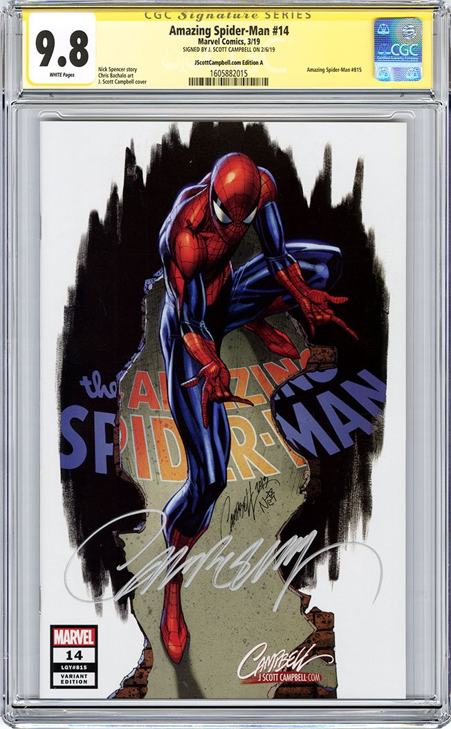 CGC 9.8 SS Amazing Spider-Man #14 cover A J. Scott Campbell