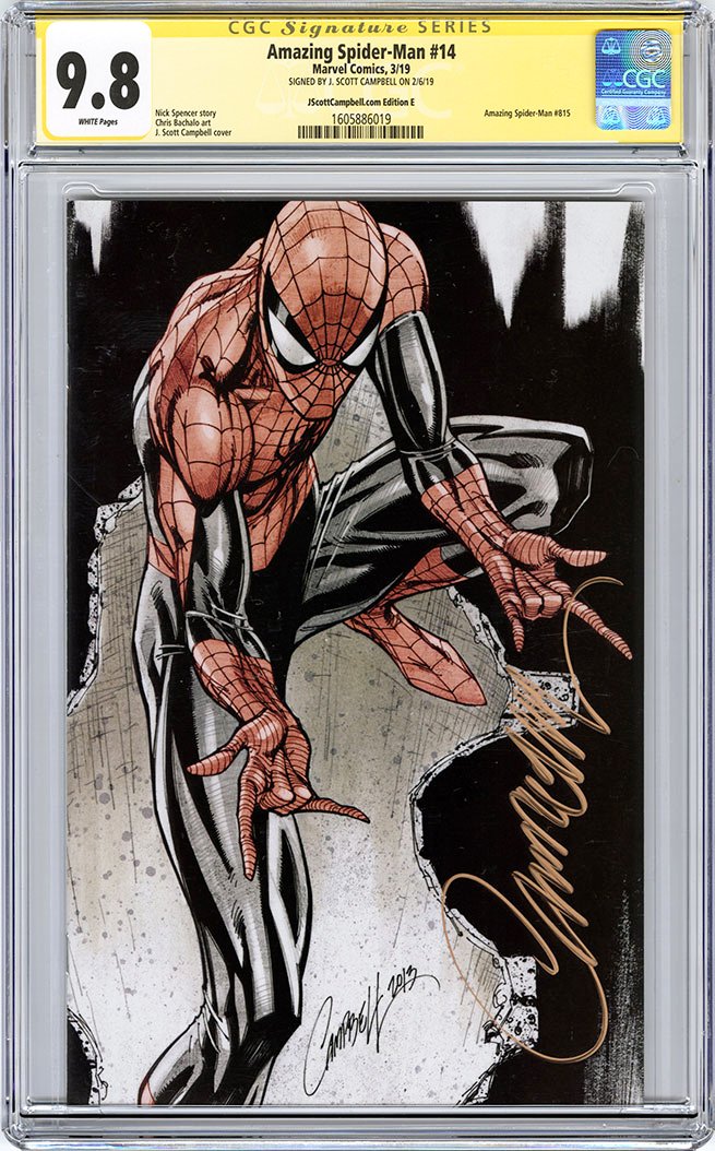CGC 9.8 SS Amazing Spider-Man #14 cover E J. Scott Campbell
