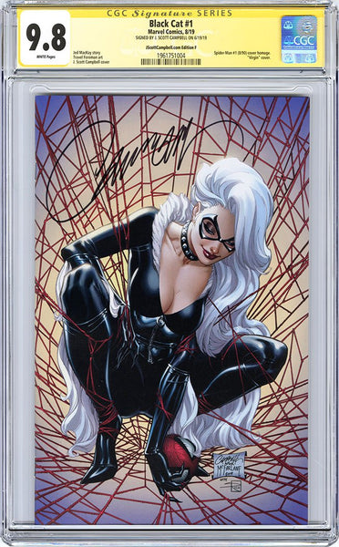 CGC 9.8 SS Black Cat #1 cover F J. Scott Campbell