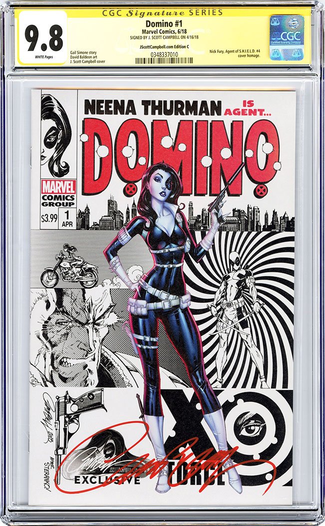 CGC 9.8 SS Domino #1 cover C J. Scott Campbell