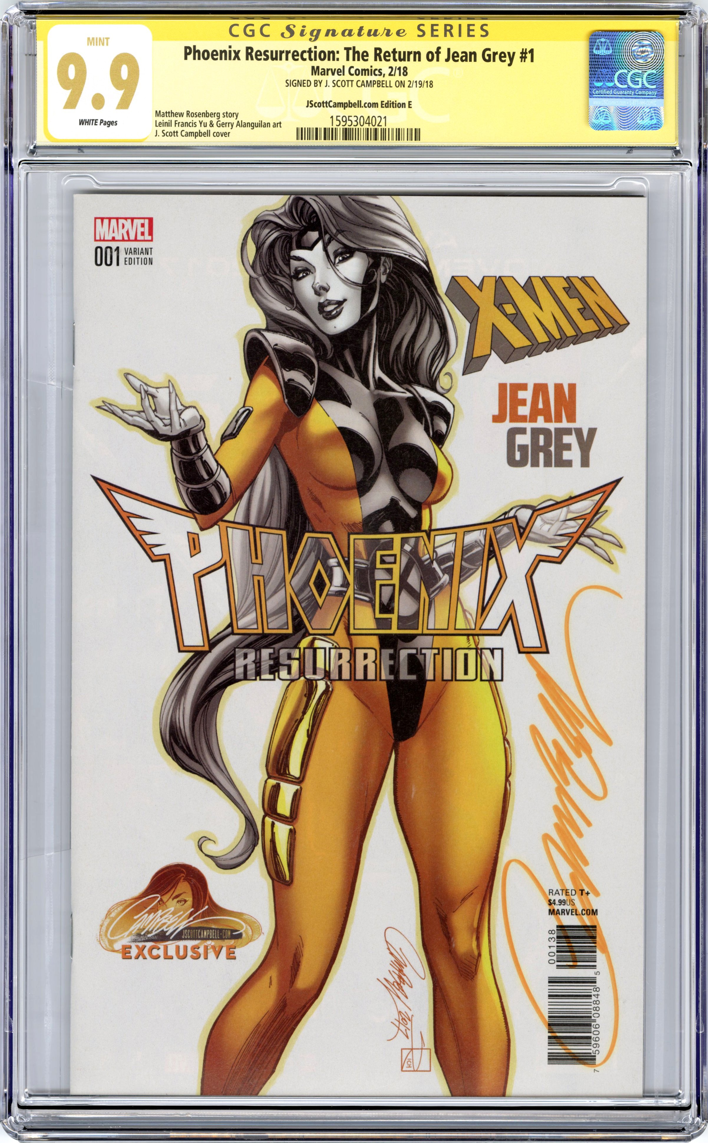 CGC **9.9** SS Phoenix Resurrection: The Return of Jean Grey #1 cover E J. Scott Campbell