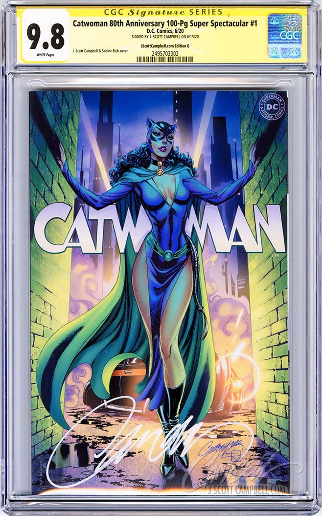 CGC 9.8 SS Catwoman 80th JSC cover G "1940s Golden Age"