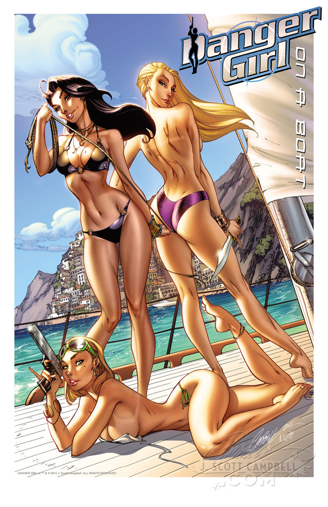 Danger Girl "On a Boat" 2011 Print (11x17)