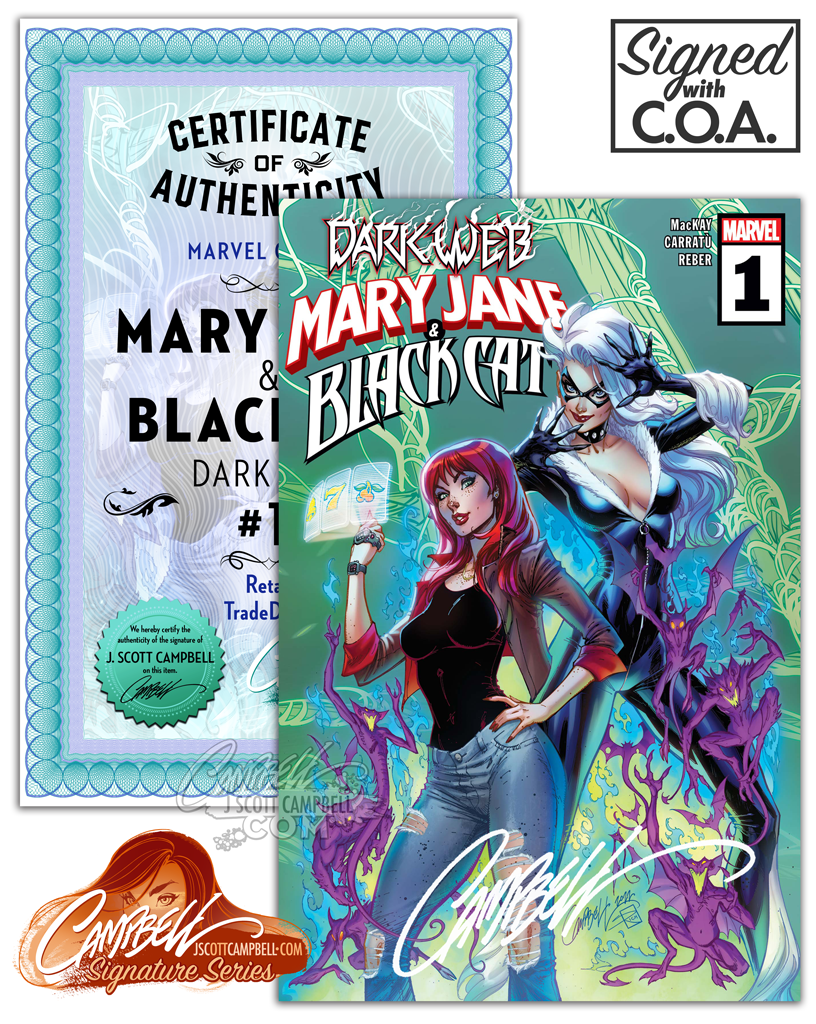 Mary Jane and Black Cat #1 "Dark Web" J. Scott Campbell