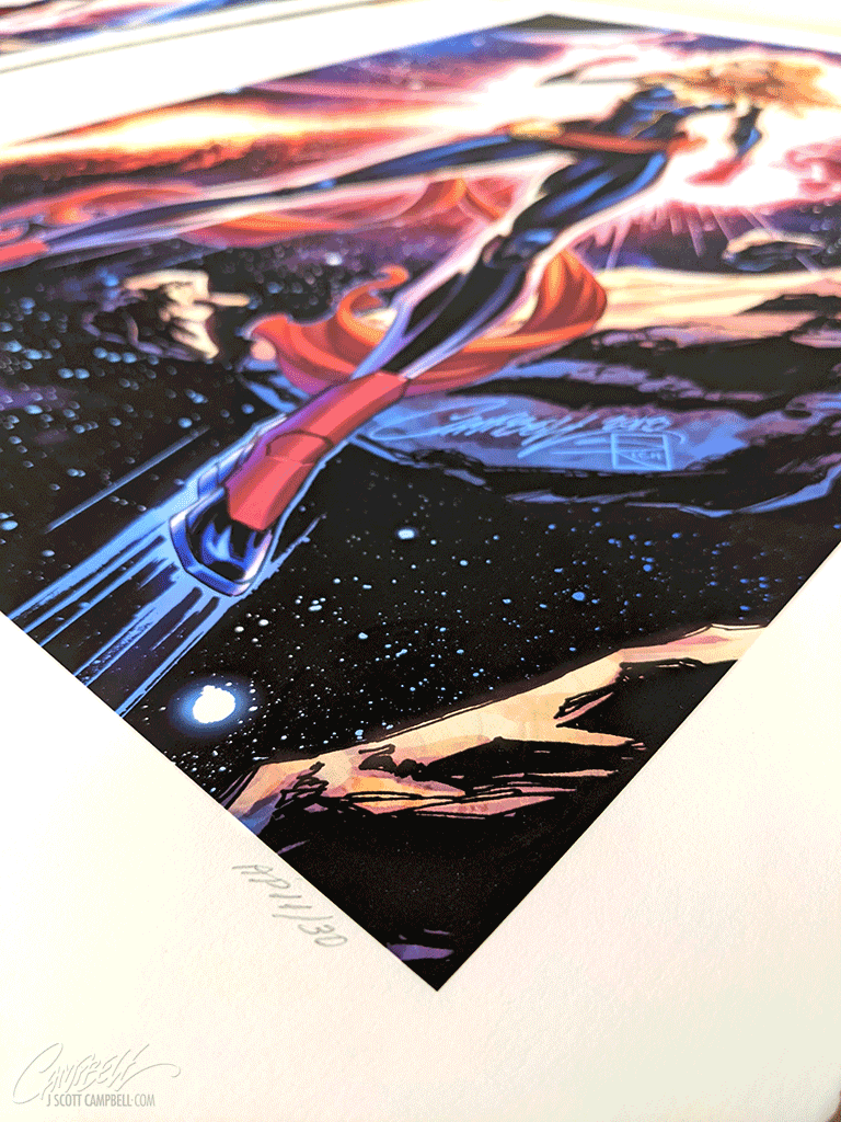 Captain Marvel SIDESHOW Fine Art Giclée AP Print (18 x 24)