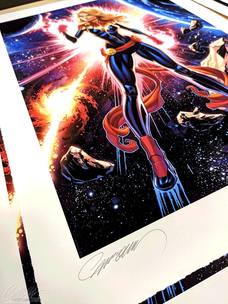 Captain Marvel SIDESHOW Fine Art Giclée AP Print (18 x 24)