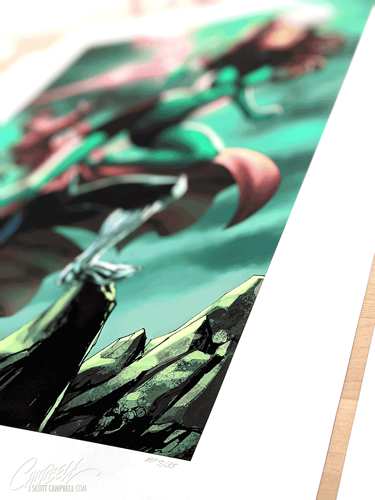 Uncanny X-Men: Rogue and Gambit SIDESHOW Fine Art Giclée AP Print (18 x 24)