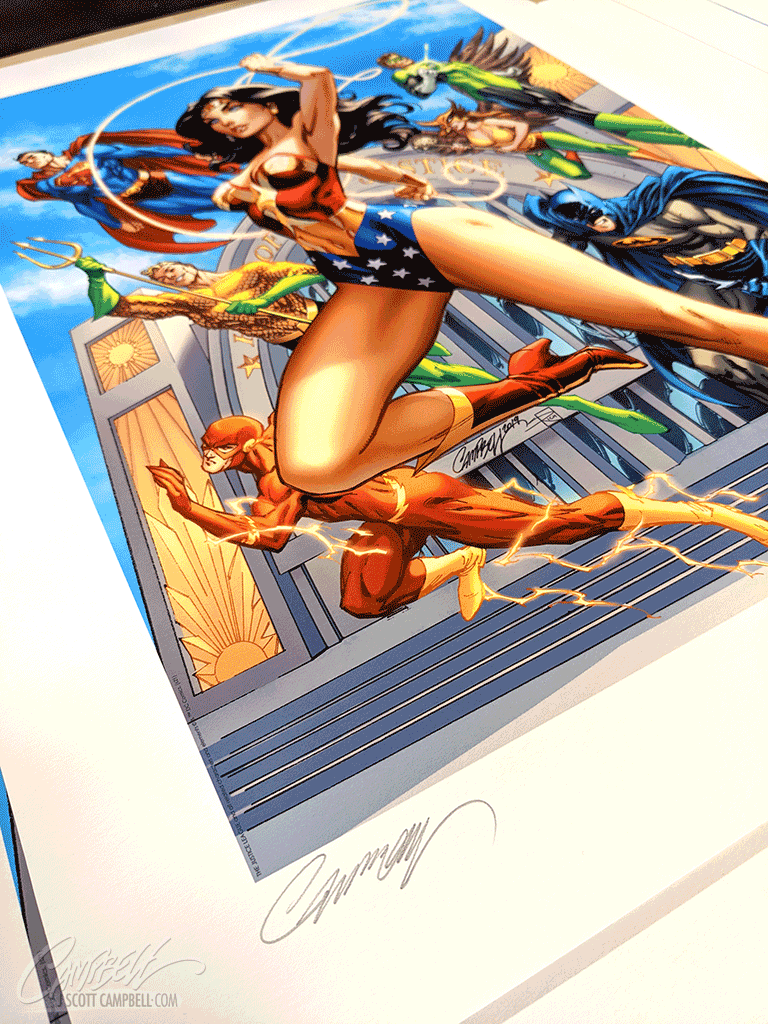 Wonder Woman #750: Hall of Justice SIDESHOW Fine Art Giclée AP Print (18 x 24)