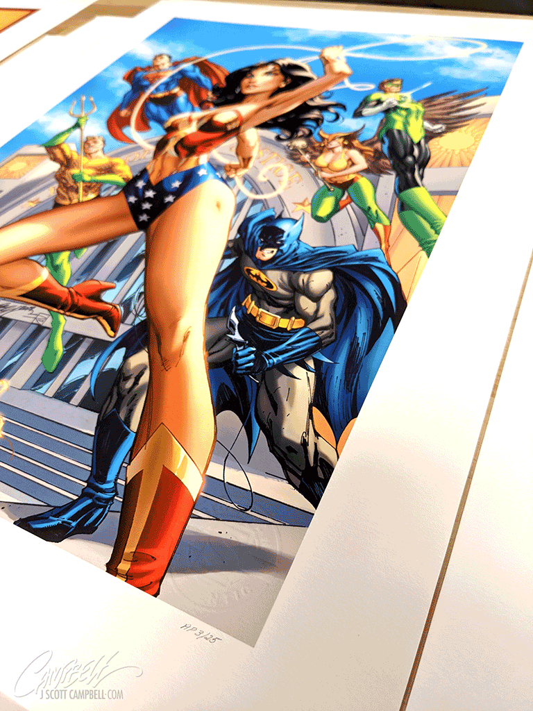 Wonder Woman #750: Hall of Justice SIDESHOW Fine Art Giclée AP Print (18 x 24)