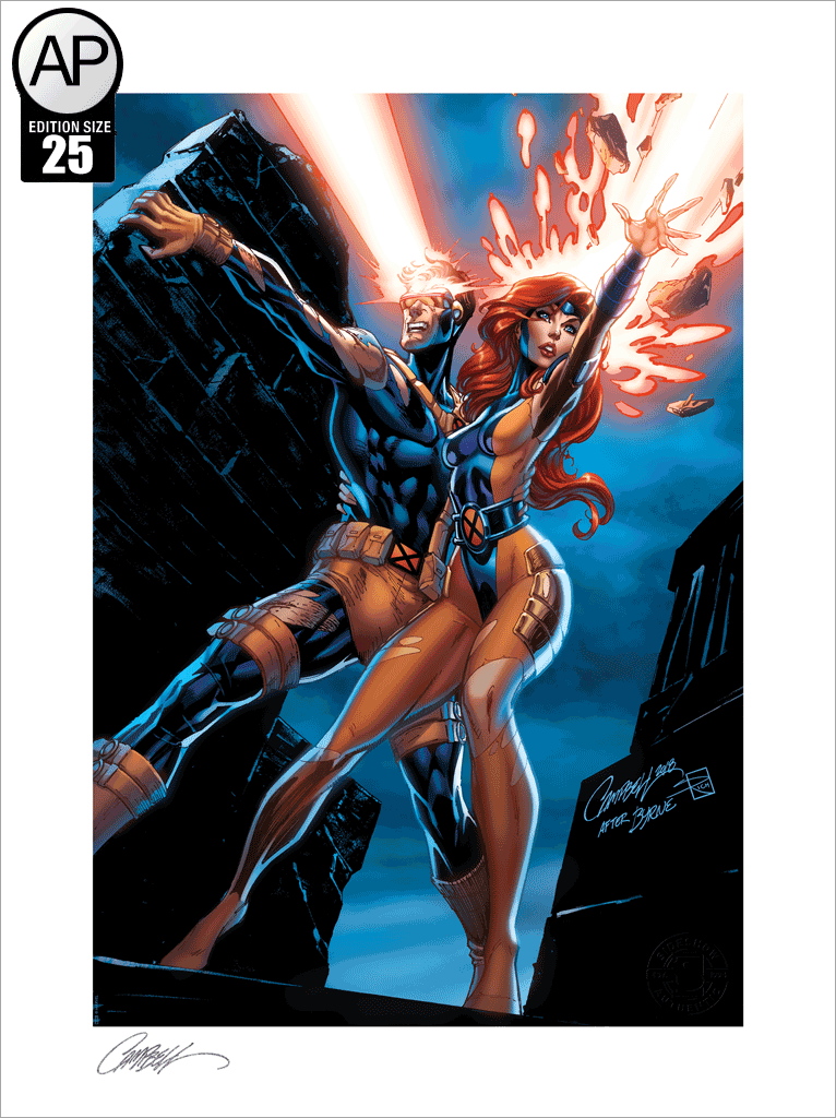 Uncanny X-Men: Cyclops and Jean Grey SIDESHOW Fine Art Giclée AP Print (18 x 24)