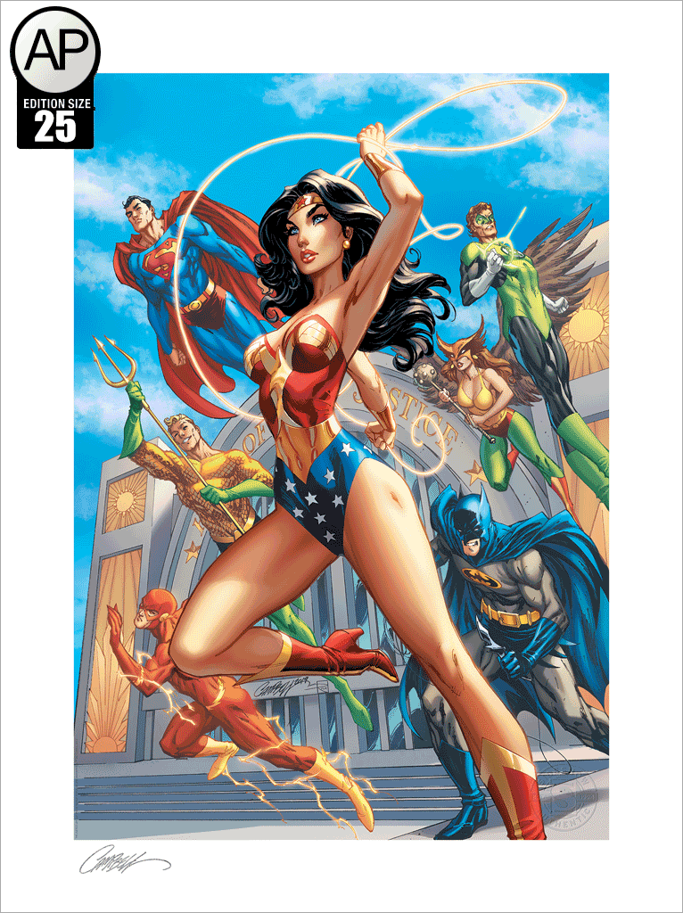 Wonder Woman #750: Hall of Justice SIDESHOW Fine Art Giclée AP Print (18 x 24)